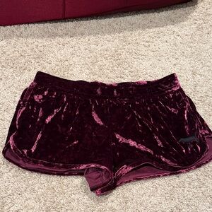 PINK Victoria's Secret Velvet Shorts - Burgundy